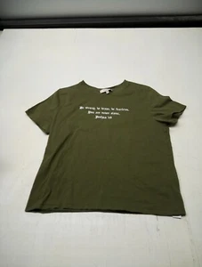 Forever 21 Olive Green Tee with Joshua 1:9 Short Sleeves Size Large - Picture 1 of 5