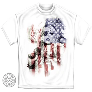 Nueva CAMISETA PIN UP GUN AMANTE DE LA PISTOLA CON LICENCIA - Imagen 1 de 1