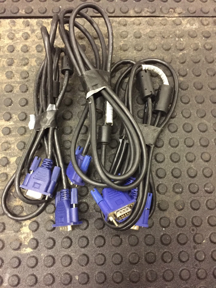 3X Dell 6' Foot VGA Male To Male Monitor Cable Ferrite Beads 453010100321r05 - Image 1 of 1