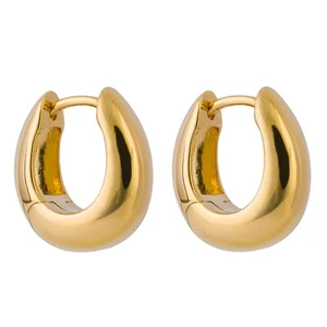 Round Hoop Huggie Earrings 9ct Yellow Gold Plated Hallmarked Brand New Boxed - Picture 1 of 4