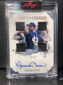MARIANO RIVERA 2021 LEAF ART OF SPORT PAINT THE CORNERS QUAD PATCH AUTO #9/10.🔥 - Picture 1 of 2