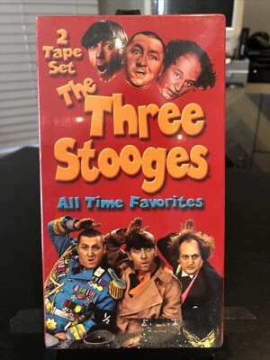 The Three Stooges All Time Favorites (VHS, 2001 2-Tape Set) BRAND NEW SEALED IGS - Image 1 of 4