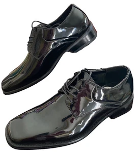 Giorgio Brutini Mens Black Patton oxfords tuxedo dress shoe SZ 12 - Picture 1 of 11