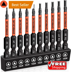 10-Pack Triangle Screwdriver Set Premium Steel Triangle Bit Long Magnetic Head - Picture 1 of 9