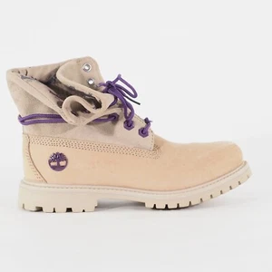 Botas informales para caminar Timberland Roll Top A21UK de cuero beige con cordones para mujer - Imagen 1 de 7
