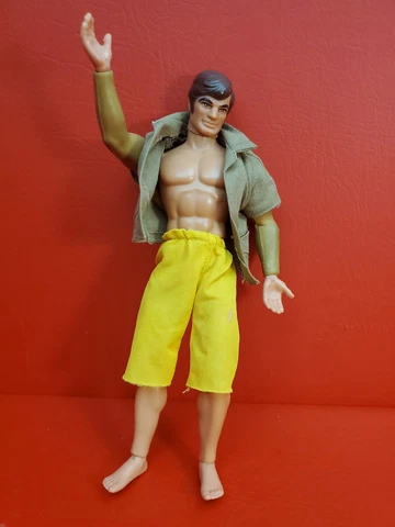 Vintage 1971 Mattel BIG JIM Figure - Karate Chop Action Head Broken, Glued Cover