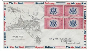 1936 Washington DC, Airmail Special Delivery, #CE2 FDC, Block of Four - Picture 1 of 2