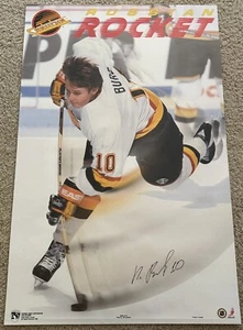 Vinatge PAVEL BURE Vancouver Canucks NHL 1992 Signed 22x34 POSTER Autographed 🔥 - Picture 1 of 4