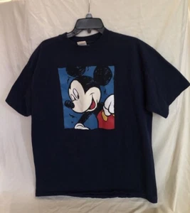 DISNEY XL BLAU LARGE MICKEY MOUSE T-SHIRT MADE IN USA - Bild 1 von 12