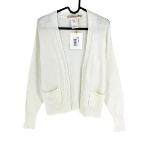 LA FEE MARABOUTEE Women White Wool Blend Cardigan Sweater Jumper Size S - Picture 1 of 11