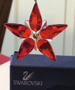 Swarovski Crystal 905210 Poinsettia Christmas Tree Ornament 9400 000 138 In Box - Picture 1 of 9
