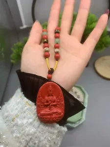 Red Cinnabar Guanyin Pendants Feng Shui Amulet Pendant Avoid evil spirits - Picture 1 of 3