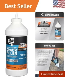 Durable & Easy 1 Quart Gray Cement Crack Filler - Perfect for Concrete Patching - Picture 1 of 6