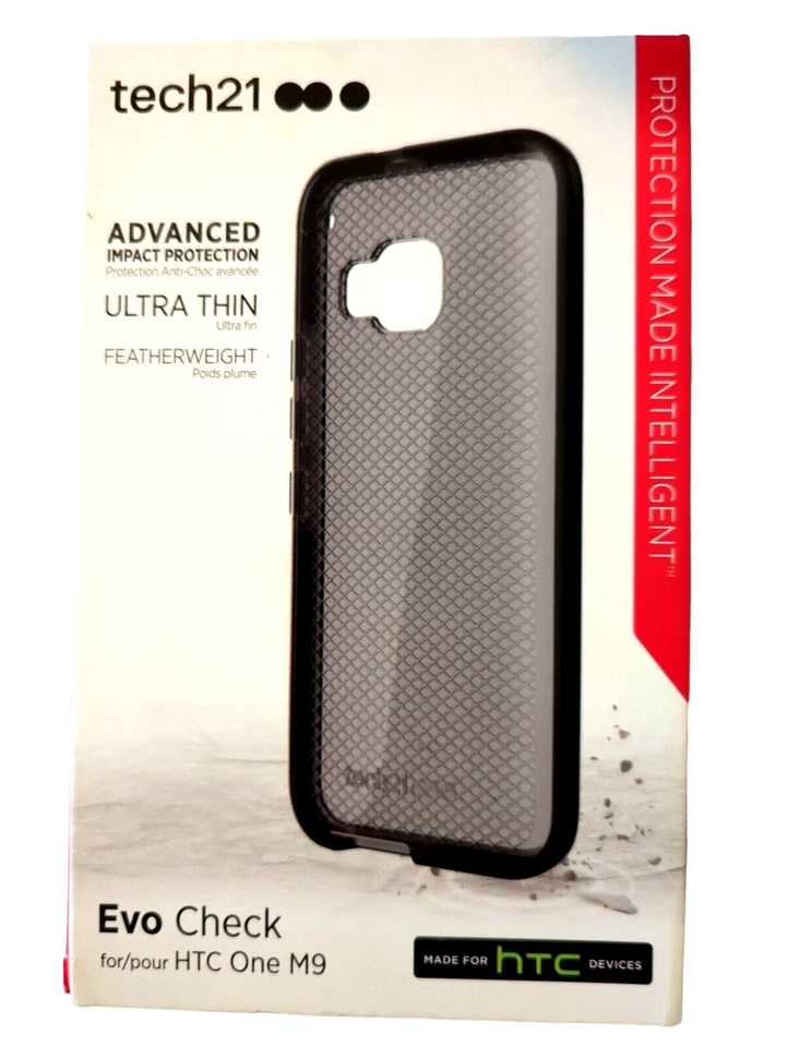 Funda protectora contra impactos Tech21 Evo Check HTC One M9 NEGRO AHUMADO Nueva Foto 1 de 3