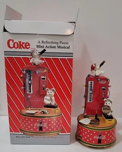 Enesco 1995 Coca Cola Coke Erfrischende Pause Weihnachten Mini Action Musical Figuri - Bild 1 von 12