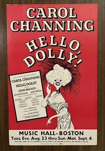 Hello Dolly BOSTON ‘77 Carol Channing Broadway Window Card Poster Al Hirschfeld