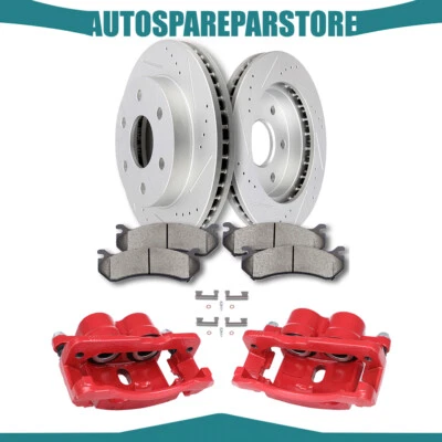 For Cadillac Escalade ESV EXT Front Brake Rotors Calipers & Ceramic Pads Foto 1 de 4