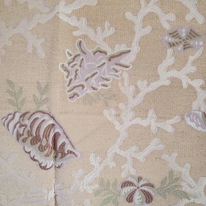 SCALAMANDRE COQUILLAGE a CORAL Sample Off White On Sand 34x24 - Bild 1 von 9