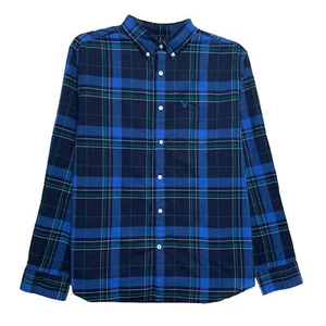 Camicia abbottonata American Eagle, blu scuro a quadretti, taglia XL - Foto 1 di 4