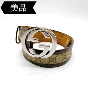 Cinturón Gucci Lona X Cuero GG Supreme G Hebilla 142931 034 - Imagen 1 de 10