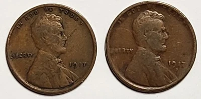 1917-P & D Lincoln Cents - 1917P has lamination error on reverse - Image 1 of 3