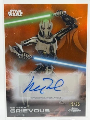 2025 Topps Chrome Star Wars Matthew Wood General Grievous ORANGE Auto /25 - Image 1 of 2