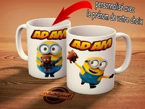 Mug Tasse Personnalisé Avec Prénom de Votre Choix Illustration Les Minions - Picture 1 of 1