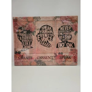 NWT Retro Feminist Print Canvas 12x15 Canvas Poster Framed Wall Art Empowerment - Picture 1 of 7