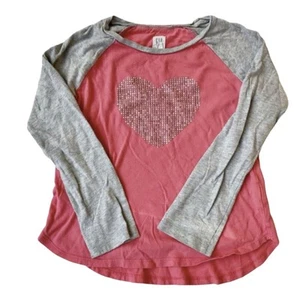 Gap Heart Raglan Shirt Size 6/7 - Picture 1 of 6