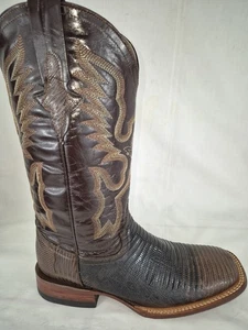 FERRINI Western Cowgirl Western Brown Teju Lizard Skin Boots Size 8.5 B - Picture 1 of 17