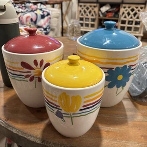 PFALTZGRAFF FLOURISH Stoneware Canister Set Of 3 - Picture 1 of 13