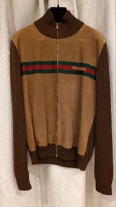Gucci Suede Zip-Up Jacket Leather Blouson L - Picture 1 of 10