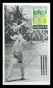 131.BARBADOS 1966 MAX CARD SIR GARFIELD SOBERS CRICKETER SIGNED - Picture 1 of 2