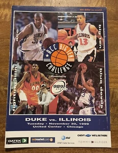 RARE 1999 OFFICIAL COLLEGE BASKETBALL PROGRAM ACC BIG 10 CHALLENGE DUKE ILLINOIS - Picture 1 of 5