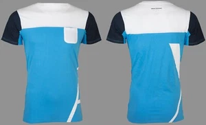 ARMANI EXCHANGE White Blue OVERSIZE LOGO Slim Fit Designer Pocket T-shirt NWT - Picture 1 of 8