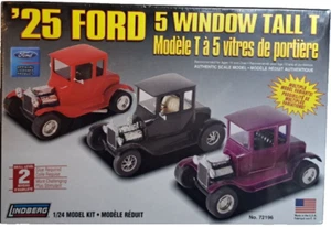 Lindberg 1/24 1925 25 Ford 5 Window Tall T 3 in 1 Model Kit Made in USA SEALED - Picture 1 of 8