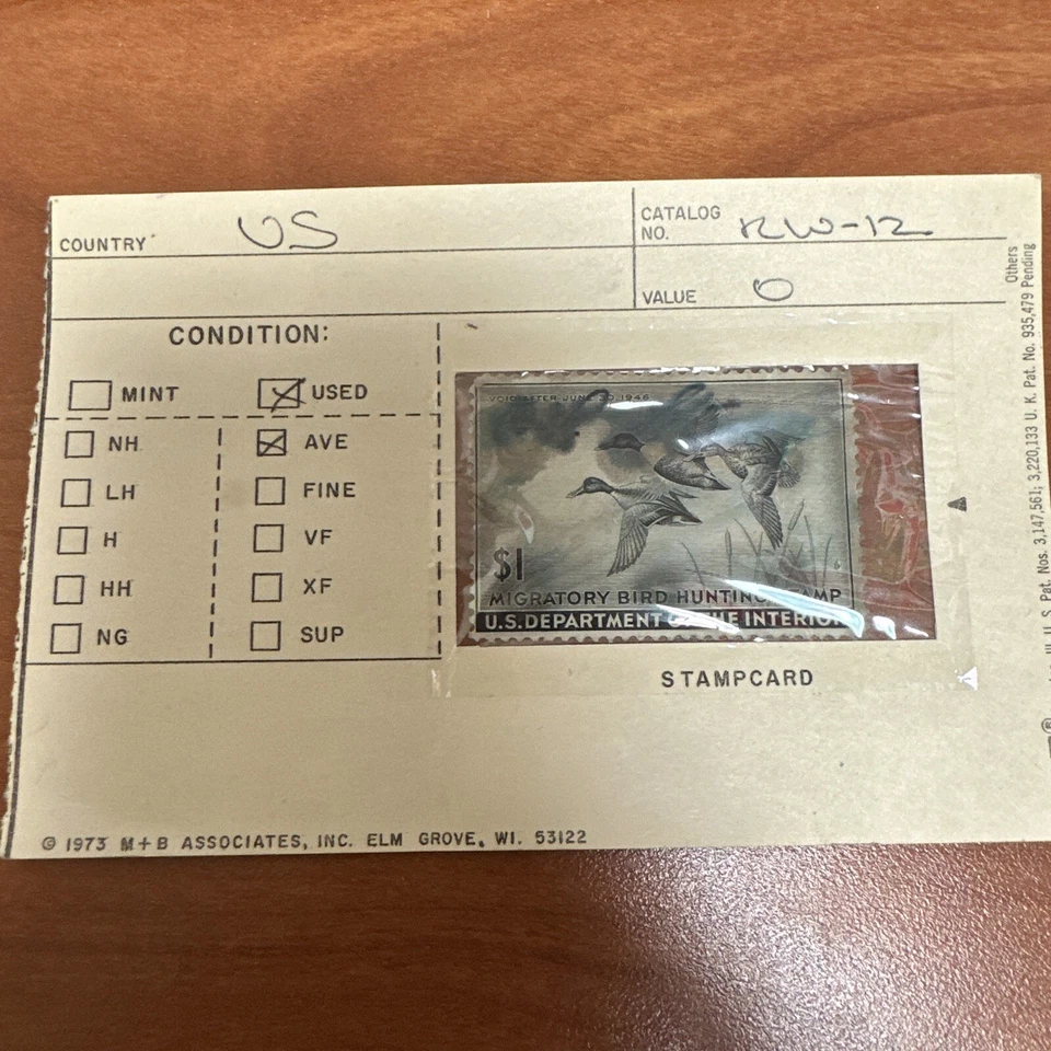 1946 One Dollar U.S. Department of the Interior Migratory Bird Hunting Stamp - Image 1 of 3