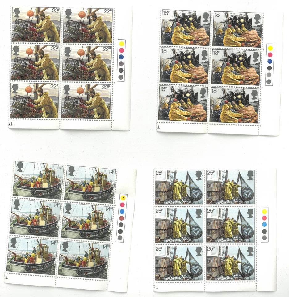 GB QEII 1981 Fishing Industry SG1166-1169 4 Blocks of 6 with Traffic Lights MNH - Image 1 of 1