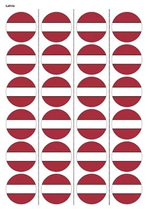 24X CARTA WAFER COMMESTIBILE PRETAGLIATA BANDIERA LETTONIA CALCIO, CUPCAKE, CAKE TOPPERS 1204 - Foto 1 di 1