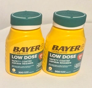 Bayer Aspirin Low Dose 81mg Coated Tablets Pain Reliever 600ct Expires 05/2026+ - Picture 1 of 6
