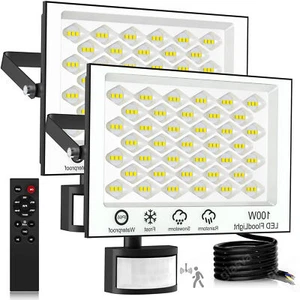 100W 200W LED Inundador con Detector de Movimiento Foco con Mando a Distancia Lámpara de Jardín - Imagen 1 de 18