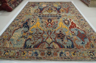10 x 14 ft Blue Bidjar Afghan Hand Knotted Wool Transitional Oriental Rug - Image 1 of 4