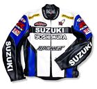 Suzuki Motorbike Leather Jacket In Cowhide With 5 Armour Protection Inside