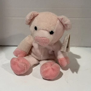 Kellytoy Beanpals Plush Stuffed Animal Pale Pink Pig 7 Inches Tall - Picture 1 of 6