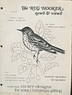 #25 The Rug Hooker News & Views Nov 1976 Hooking Magazine Instructions Pattern - Imagem 1 de 2