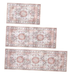 Kitchen Rugs Sets of 3 Kitchen Mats for Floor 3 Piece Set Non Slip Washable  - Picture 1 of 8