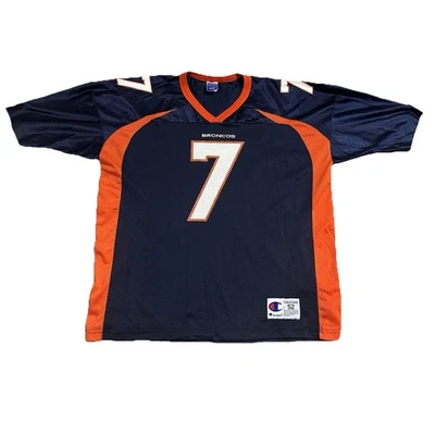 Camiseta de fútbol americano vintage del campeón John Elway Denver Broncos para hombre 52 azul marino de la NFL Foto 1 de 3