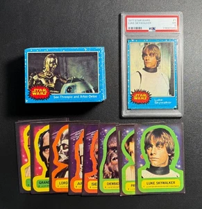 1977 Topps Star Wars Blue Series 1 Complete Set w/ Stickers Skywalker PSA 5 EX - Picture 1 of 7