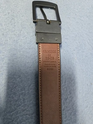 Dockers Black Brown Reversible Leather Belt Mens 26-28 Black Buckle - Изображение 1 из 4