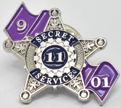 Prendedor de solapa de cinta púrpura 11/09 de septiembre del Servicio Secreto Foto 1 de 2